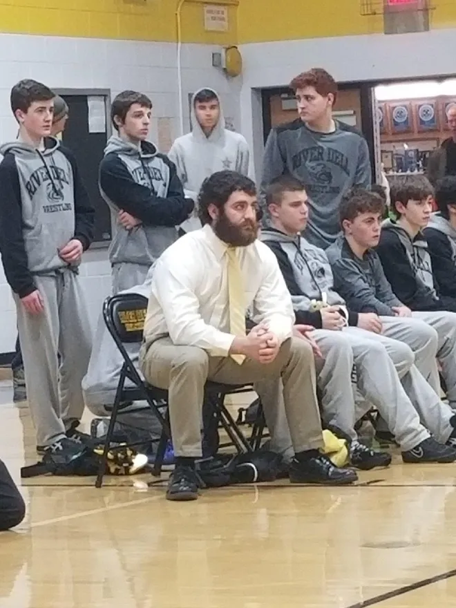 Coach+Baranello%2C+seen+here+coaching+during+a+previous+season%2C+owns+a+Great+Dane+who+is+actually+bigger+than+some+of+his+wrestlers.