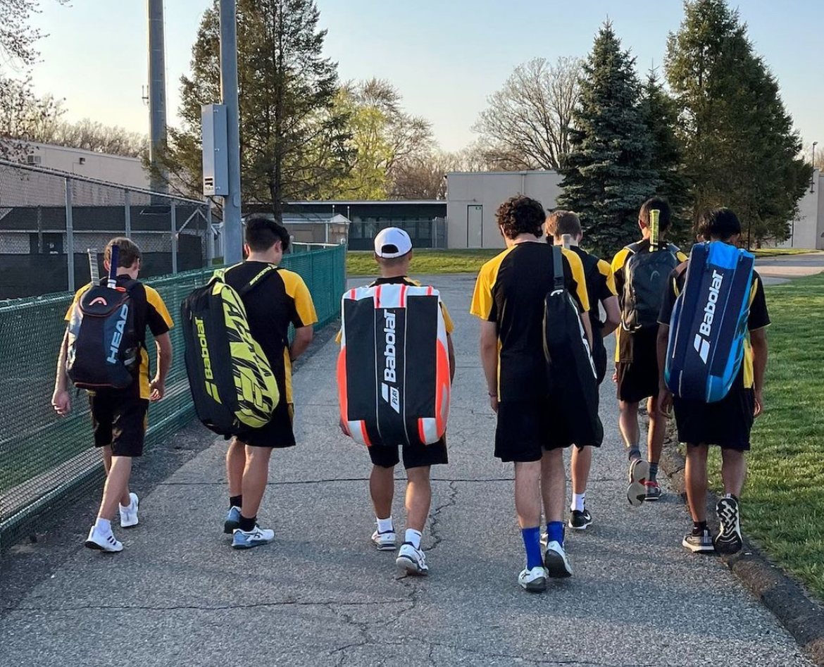 The Boys Tennis team preparing for their season.